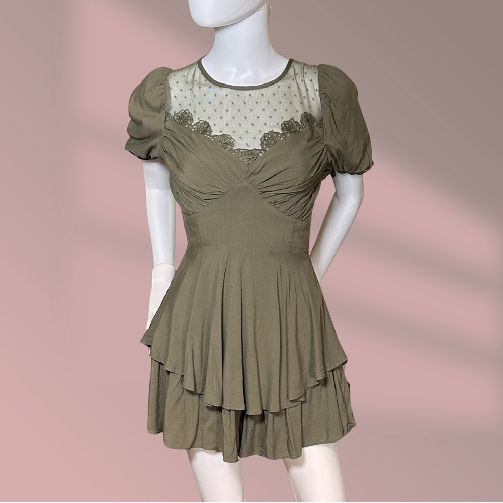 Zesica Women's Army Green Romper Sz Small Party Dance Formal NWT!